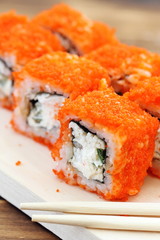 Sushi rolls on the table