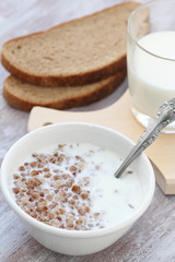 Boiled buckwheat with milk