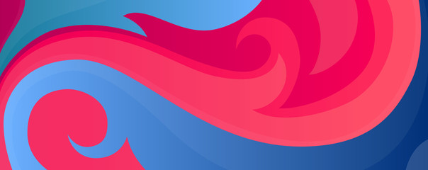 Colorful blue and magenta abstract background with waves and ornaments for website, banners or identity.
