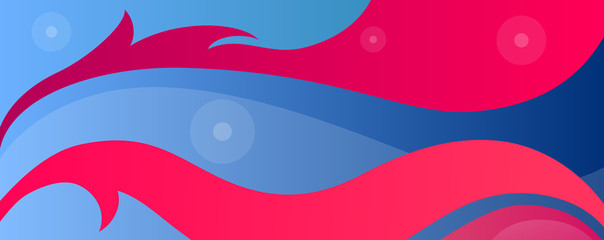 Colorful blue and magenta abstract background with waves and ornaments for website, banners or identity.