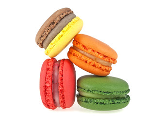 Cake macaroon isolated on a white background, sweet and colorful