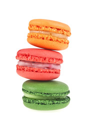 Cake macaroon isolated on a white background, sweet and colorful