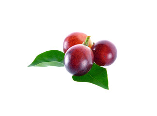 red grapes on white background