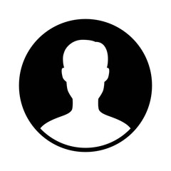 Male user account profile circle flat icon for apps and websites 