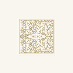 Vector square logo and monogram design element