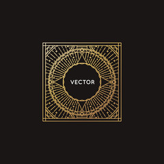 Vector square logo and monogram design element
