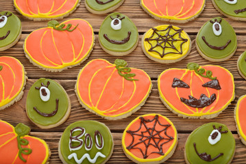 Various funny biscuits for Halloween