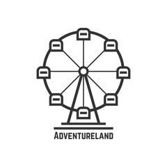 adventureland icon with black ferris wheel