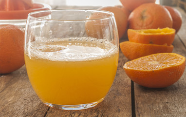 Freshly squeezed orange juice, close-up