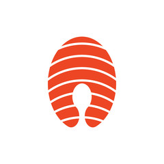 simple piece of salmon icon