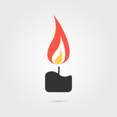 simple candle icon with shadow
