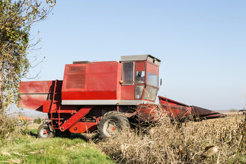 harvester in a field