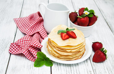 pancakes with strawberries