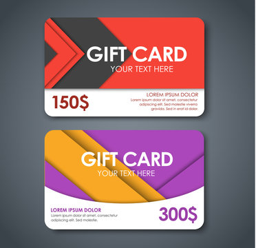 gift cards in the style of the material design