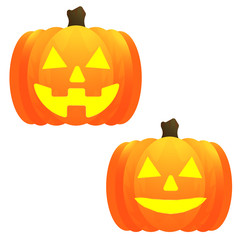 ジャックオーランタン、かぼちゃ、南瓜、バターン、表情違い、バリエーション、シンプル、キレイ、鮮明