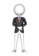 3d  businessman on white background
