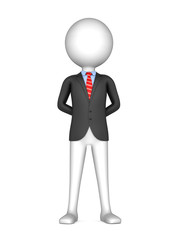 3d  businessman on white background