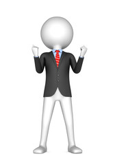 3d man on a white background has reached its goal