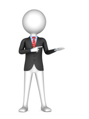 3d  businessman on white background
