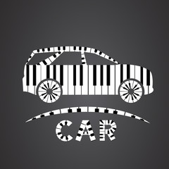 car logo made from piano