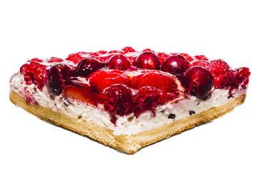 Cheesecake on a white background