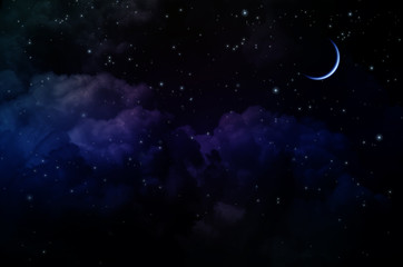 Obraz na płótnie Canvas Night Sky with Stars and Clouds