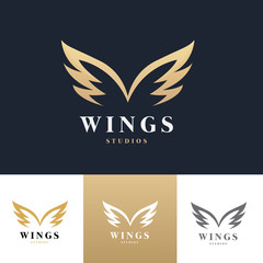 Naklejka premium Wings Logo, Eagle wing logo,bird symbol,freedom logo, Sport logo,vector logo template.