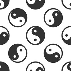 Yin Yang symbol icon pattern on white background. Adobe illustrator