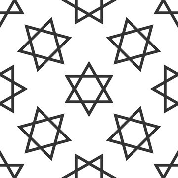 Star of David icon pattern on white background. Adobe illustrator