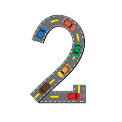 Vector design symbols of the Figures in the form of a road