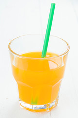 glass of fresh juice on table
