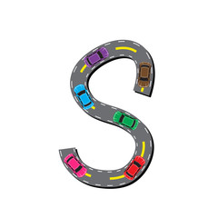 Road Letter Alphabet Font