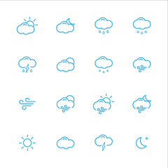 Obraz premium Weather Line blue icons