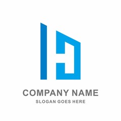 Obraz premium Monogram Letter H Negative Space Vector Logo