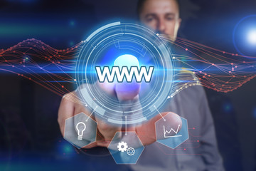 Business, Technology, Internet and network concept. Young busine