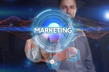 Business, Technology, Internet and network concept. Young busine