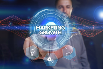 Business, Technology, Internet and network concept. Young busine