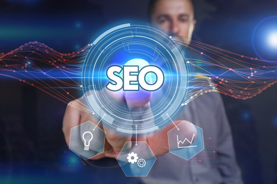 Business, Technology, Internet and network concept. Young busine