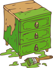 Green Chest of Drawers