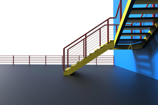 Stairs leading modern  Empty room Concept