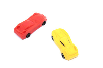 Little plastic toy cars