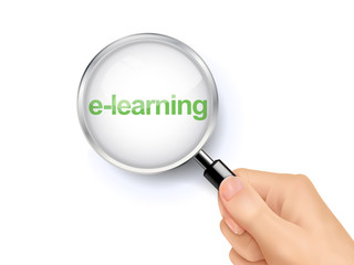 magnify glass of e-learning