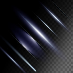 Abstract lights lines on transparent background vector illustration. Easy replace use to any image.