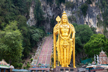 Fototapeta premium Batu Caves statue and entrance near Kuala Lumpur, Malaysia