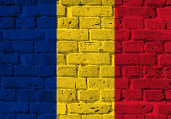 Romania oder Chad Brick Flag