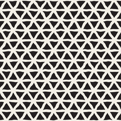 Vector Seamless Hand Drawn Triangle Lines Grid Pattern
