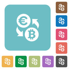 Flat Euro Bitcoin exchange icons