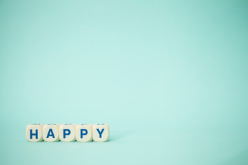 Happy letter by blocks