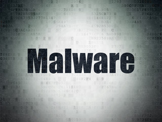 Privacy concept: Malware on Digital Data Paper background