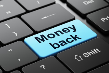 Business concept: Money Back on computer keyboard background